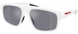 Gafas de Sol - Prada Linea Rossa - SPS B02S - AAI40A  MATTE WHITE // LIGHT BLUE MIRROR SILVER