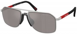 Gafas de Sol - Prada Linea Rossa - SPS B51S - 18X80I  MATTE SILVER // PURPLE BROWN MIRROR SILVER