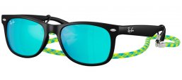 Gafas Junior - Ray-Ban® Junior Collection - RJ9052S - 702855  BLACK RUBBER // GREEN MIRROR BLUE
