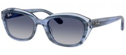 Lunettes Junior - Ray-Ban® Junior Collection - RJ9081S - 71764L  STRIPED BLUE ON TRANSPARENT BLUE // GREY GRADIENT BLUE