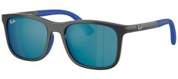 Frames Junior - Ray-Ban® Junior Collection - RJ9084S - 715155  GREY ON RUBBER BLUE // BLUE MIRROR BLUE