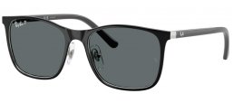 Gafas Junior - Ray-Ban® Junior Collection - RJ9551S - 295/81 BLACK ON SILVER // DARK GREY POLARIZED