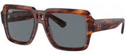 Sunglasses - Ray-Ban® - Ray-Ban® RB4408 MAGELLAN - 139880  STRIPED HAVANA // DARK BLUE
