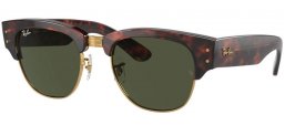 Sunglasses - Ray-Ban® - Ray-Ban® RB0316S MEGA CLUBMASTER - 990/31 TURTLE ON GOLDEN // DARK GREEN