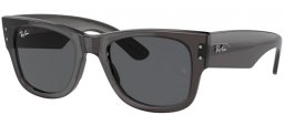 Sunglasses - Ray-Ban® - Ray-Ban® RB0840S MEGA WAYFARER - 1390B1  TRANSPARENT GREY // DARK GREY
