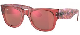 Lunettes de soleil - Ray-Ban® - Ray-Ban® RB0840S MEGA WAYFARER - 66372K TRANSPARENT PINK // RED MULTILAYER