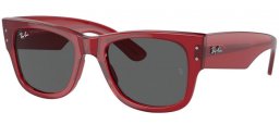 Sunglasses - Ray-Ban® - Ray-Ban® RB0840S MEGA WAYFARER - 6679B1  TRANSPARENT RED // DARK GREY