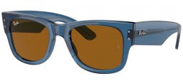 Sunglasses - Ray-Ban® - Ray-Ban® RB0840S MEGA WAYFARER - 668073  TRANSPARENT BLUE // BROWN