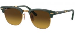 Sunglasses - Ray-Ban® - Ray-Ban® RB2176 CLUBMASTER FOLDING - 136885 DARK GREEN // BROWN GRADIENT