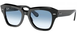 Sunglasses - Ray-Ban® - Ray-Ban® RB2186 STATE STREET - 901/3F BLACK // BLUE GRADIENT