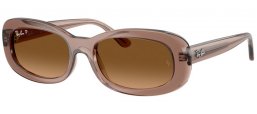 Gafas de Sol - Ray-Ban® - Ray-Ban® RB2221 - 6827M2  TRANSPARENT BEIGE // BROWN GRADIENT POLARIZED