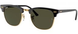 Lunettes de soleil - Ray-Ban® - Ray-Ban® RB3016 CLUBMASTER - W0365 EBONY ARISTA // CRYSTAL GREEN