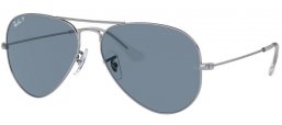 Lunettes de soleil - Ray-Ban® - Ray-Ban® RB3025 AVIATOR LARGE METAL - 003/02 SILVER // BLUE POLARIZED