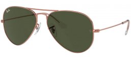 Lunettes de soleil - Ray-Ban® - Ray-Ban® RB3025 AVIATOR LARGE METAL - 920231  ROSE GOLD // GREEN