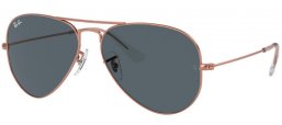 Gafas de Sol - Ray-Ban® - Ray-Ban® RB3025 AVIATOR LARGE METAL - 9202R5  ROSE GOLD // BLUE