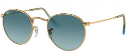 Sunglasses - Ray-Ban® - Ray-Ban® RB3447 ROUND METAL - 001/3M GOLD // BLUE GRADIENT