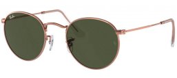 Lunettes de soleil - Ray-Ban® - Ray-Ban® RB3447 ROUND METAL - 920231 ROSE GOLD // GREEN