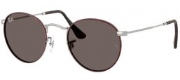 Lunettes de soleil - Ray-Ban® - Ray-Ban® RB3447 ROUND METAL - 9277B1  MATTE HAVANA ON MATTE SILVER // DARK GREY