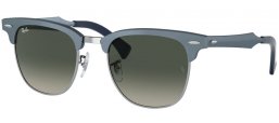 Lunettes de soleil - Ray-Ban® - Ray-Ban® RB3507 CLUBMASTER ALUMINIUM - 924871 BRUSHED BLUE ON SILVER // GREY GRADIENT