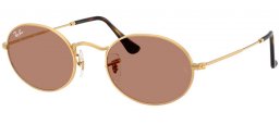 Lunettes de soleil - Ray-Ban® - Ray-Ban® RB3547 OVAL - 001/1A  GOLD // LIGHT BROWN