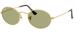 Lunettes de soleil - Ray-Ban® - Ray-Ban® RB3547 OVAL - 001/4E GOLD // BOTTLE GREEN