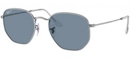Sunglasses - Ray-Ban® - Ray-Ban® RB3548N HEXAGONAL - 003/02 SILVER // BLUE POLARIZED