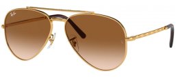 Sunglasses - Ray-Ban® - Ray-Ban® RB3625 NEW AVIATOR - 001/51 GOLD // BROWN GRADIENT