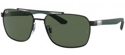 Lunettes de soleil - Ray-Ban® - Ray-Ban® RB3701 - 002/71 BLACK // DARK GREEN