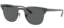 Sunglasses - Ray-Ban® - Ray-Ban® RB3716 CLUBMASTER METAL - 9256B1 GREY ON BLACK // DARK GREY
