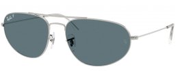Gafas de Sol - Ray-Ban® - Ray-Ban® RB3945 - 003/3R  SILVER // DARK BLUE POLARIZED