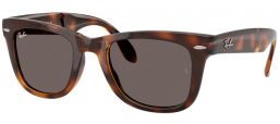 Sunglasses - Ray-Ban® - Ray-Ban® RB4105 FOLDING WAYFARER - 710/B1 HAVANA // DARK GREY