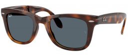 Sunglasses - Ray-Ban® - Ray-Ban® RB4105 FOLDING WAYFARER - 710/R5  HAVANA // BLUE