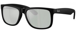 Gafas de Sol - Ray-Ban® - Ray-Ban® RB4165 JUSTIN - 622/Y4 RUBBER BLACK // GREEN MIRROR SILVER POLARIZED