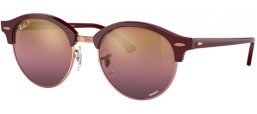 Lunettes de soleil - Ray-Ban® - Ray-Ban® RB4246 CLUBROUND - 1365G9 BURGUNDY // RED GRADIENT GOLD MIRROR POLARIZED