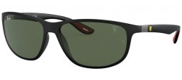 Sunglasses - Ray-Ban® - Ray-Ban® RB4394M - F60271 MATTE BLACK // GREEN