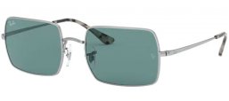Sunglasses - Ray-Ban® - Ray-Ban® RB1969 RECTANGLE - 919756 SILVER // AZURE MIRROR BLUE