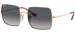 Sunglasses - Ray-Ban® - Ray-Ban® RB1971 SQUARE - 914778 GOLD // BLUE GRADIENT BLUE POLARIZED