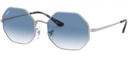 Lunettes de soleil - Ray-Ban® - Ray-Ban® RB1972 OCTAGON - 91493F SILVER // CLEAR BLUE GRADIENT