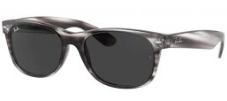 Sunglasses - Ray-Ban® - Ray-Ban® RB2132 NEW WAYFARER - 6430B1 STRIPED GREY HAVANA // DARK GREY