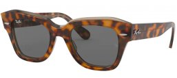 Gafas de Sol - Ray-Ban® - Ray-Ban® RB2186 STATE STREET - 1292B1 HAVANA ON TRANSPARENT LIGHT BROWN // DARK GREY