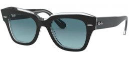 Gafas de Sol - Ray-Ban® - Ray-Ban® RB2186 STATE STREET - 12943M BLACK ON TRANSPARENT // BLUE GRADIENT GREY