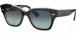 Lunettes de soleil - Ray-Ban® - Ray-Ban® RB2186 STATE STREET - 132241 BLACK ON TRANSPARENT BROWN // GREY VINTAGE