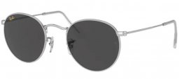 Sunglasses - Ray-Ban® - Ray-Ban® RB3447 ROUND METAL - 9198B1 SILVER // DARK GREY
