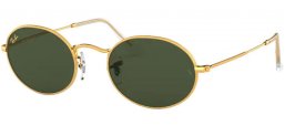 Sunglasses - Ray-Ban® - Ray-Ban® RB3547 OVAL - 919631 GOLD LEGEND // GREEN