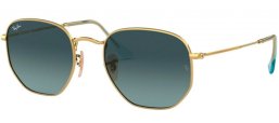 Sunglasses - Ray-Ban® - Ray-Ban® RB3548N HEXAGONAL - 91233M GOLD // BLUE GREY GRADIENT