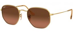 Lunettes de soleil - Ray-Ban® - Ray-Ban® RB3548N HEXAGONAL - 912443 GOLD // BROWN GREY GRADIENT