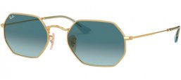 Sunglasses - Ray-Ban® - Ray-Ban® RB3556N OCTAGONAL - 91233M GOLD // BLUE GREY GRADIENT