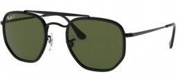 Lunettes de soleil - Ray-Ban® - Ray-Ban® RB3648M MARSHAL II - 002/58 BLACK // GREEN POLARIZED