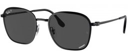 Sunglasses - Ray-Ban® - Ray-Ban® RB3720 - 002/K8  BLACK // DARK GREY POLARIZED