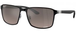 Sunglasses - Ray-Ban® - Ray-Ban® RB3721CH - 186/5J  MATTE BLACK ON BLACK // GREY MIRROR POLARIZED
